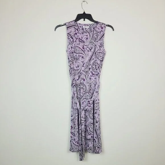 Charter Club | Dresses | Charter Club Womens S Lavender Rose Paisley Print  Tie Waist Midi Dress Nwt Ae8